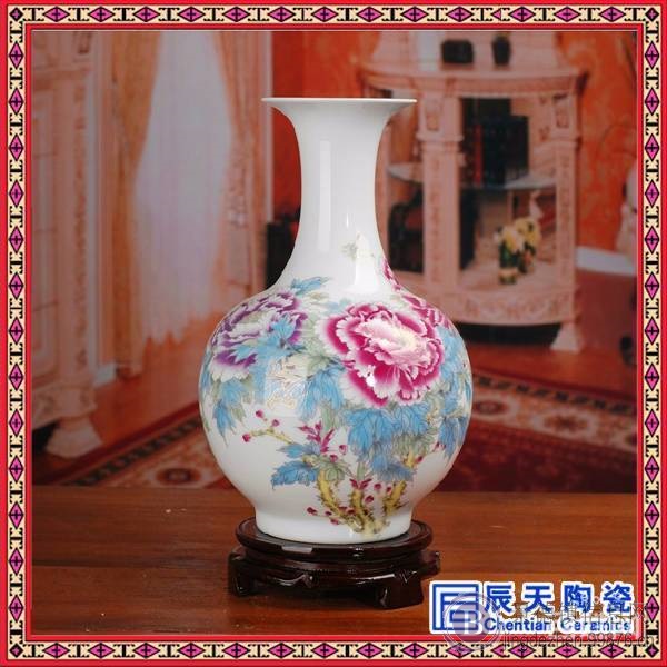 现代落地大花瓶 酒店门口大花瓶 粉彩大花瓶