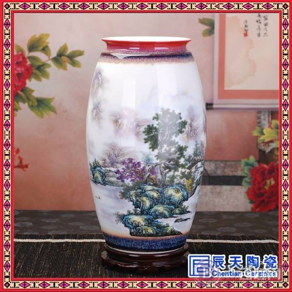 现代落地大花瓶 酒店门口大花瓶 粉彩大花瓶