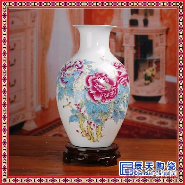 现代落地大花瓶 酒店门口大花瓶 粉彩大花瓶