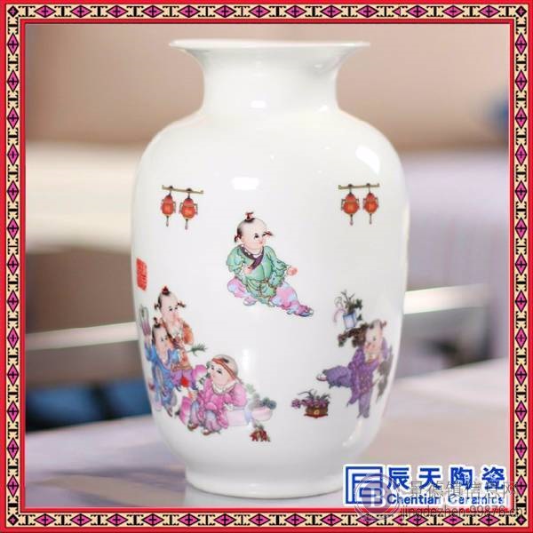 现代落地大花瓶 酒店门口大花瓶 粉彩大花瓶